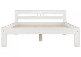 Erst-Holz® Doppelbett 140x200 Massivholzbett Kiefer weiß Futonbett Rollrost Jugendbett 60.64-14 W - 1